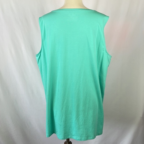 Lands' End Mint Green Front Pleated Tank Top - Size XL - Picture 5 of 10